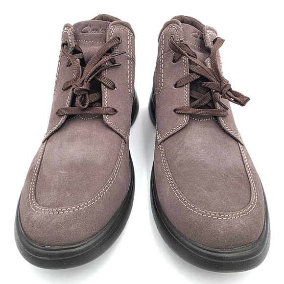 Clarks Men\'s Bradley Mid Oxford Boot Taupe Suede NEW 9 W Lace Up main image 4